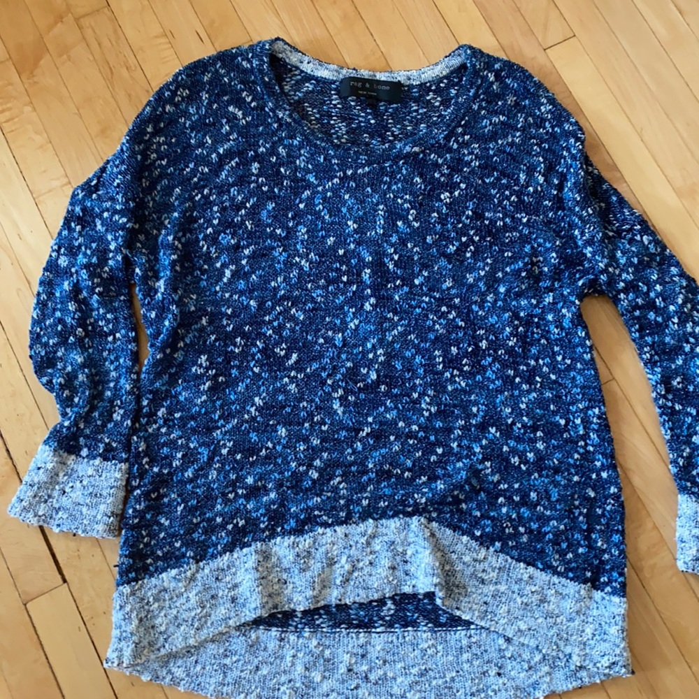 Rag and Bone blue cream sweater S